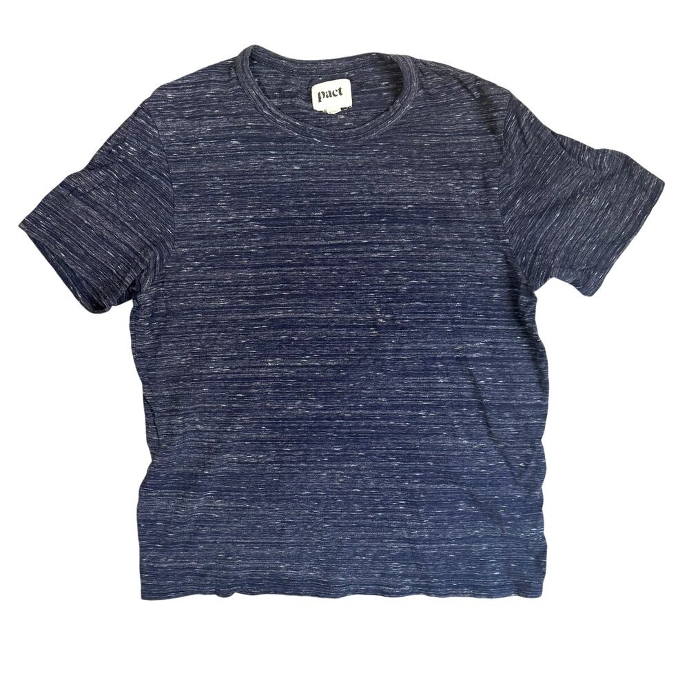 Pact T Shirt Mens Large Blue Organic Cotton Minimalist Crew Neck Casual Summer